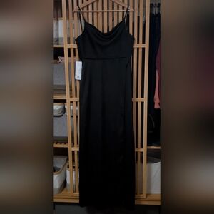 Azazie Black Satin Dress NWT